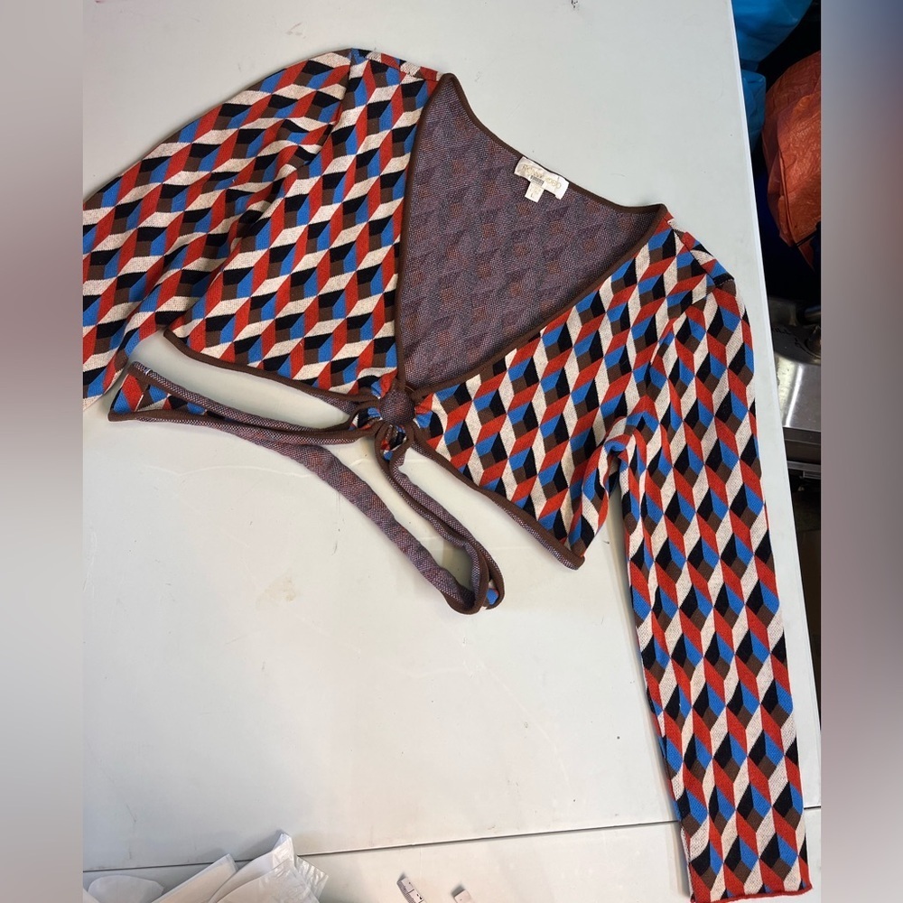 Ronny Kobo Geometric Knit Crop Top - Picture 6 of 10
